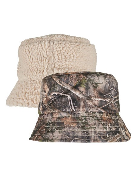 FLE-5003RS-Sherpa Real Tree Camo Reversible Bucket Hat 2